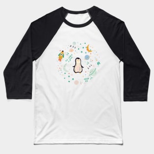 Baby space collection with rockets, stars and planets. Baseball T-Shirt